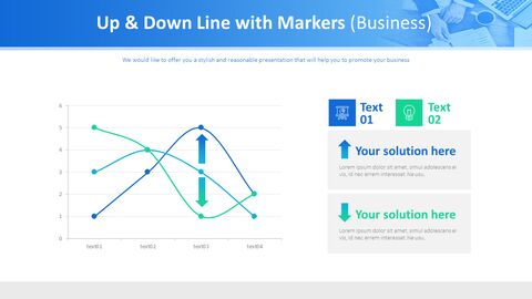 마커가있는 업 앤 다운 라인 (비즈니스)|차트