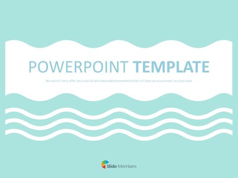 White Waves With Mint Background - Free Google Slides themes