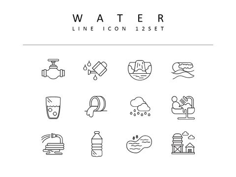 Water Icons Set Vector