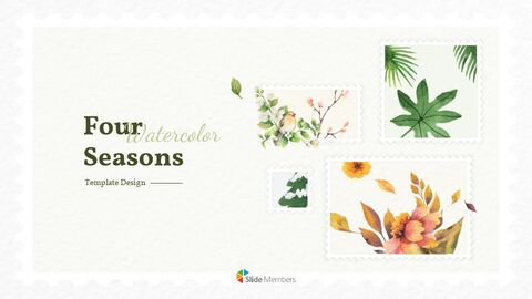 Four Seasons Watercolor Design Presentation Google Slides Templates