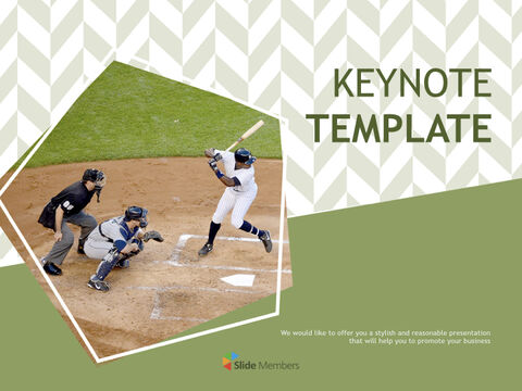 Keynote Template Free - a baseball player