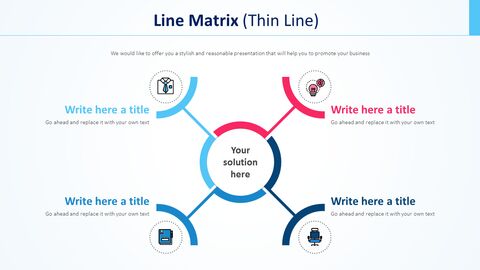 Line Matrix Chart Diagram (Thin Line) Proposal Presentation Templates