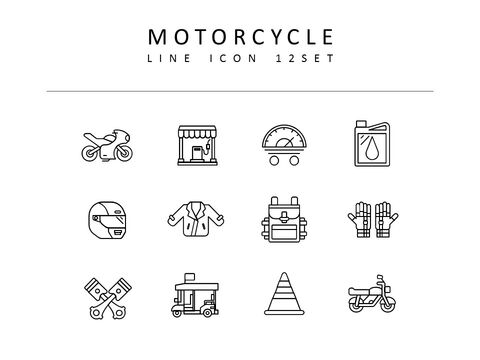 Motorcycle Icons Set