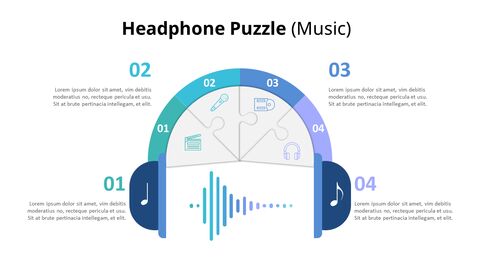 Puzzle of Music Note and Headphone Diagram (Music)