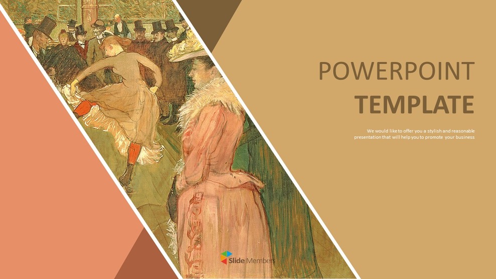 Henri De Toulouse-lautrec \"Le Danse Au Moulin Rouge\" - Free Powerpoint Template_01