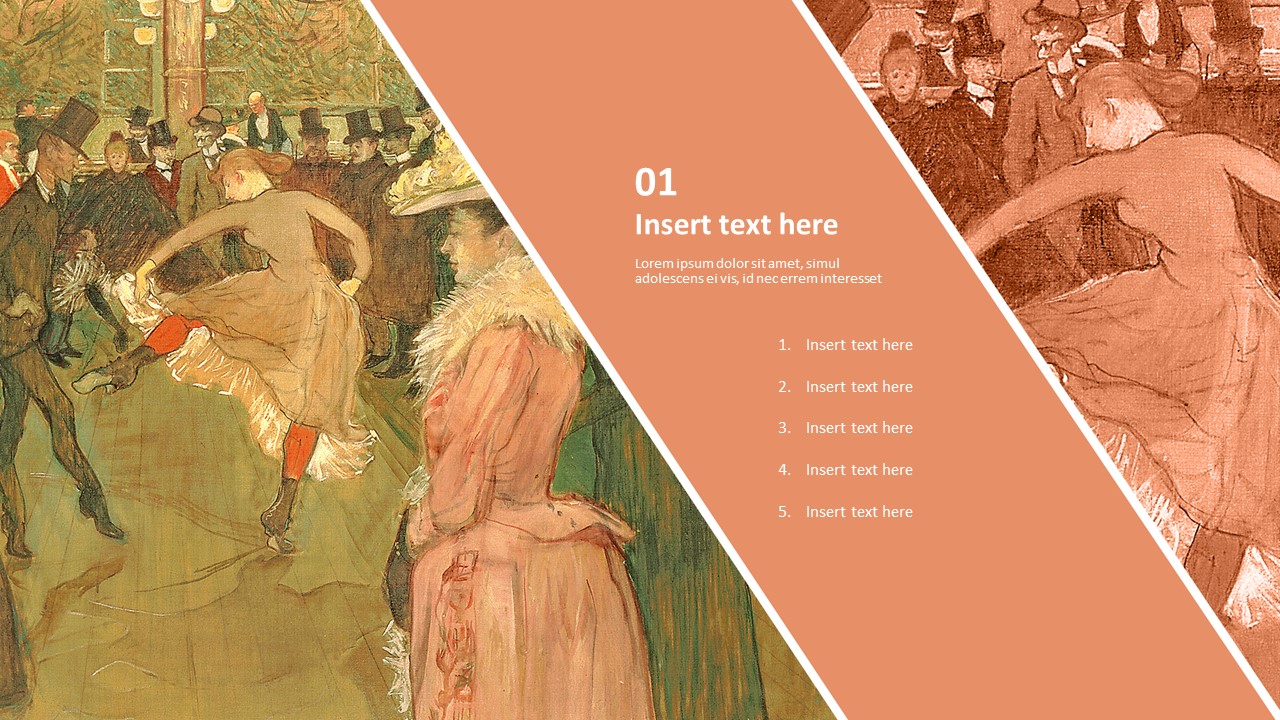 Henri De Toulouse-lautrec \"Le Danse Au Moulin Rouge\" - Free Powerpoint Template_03