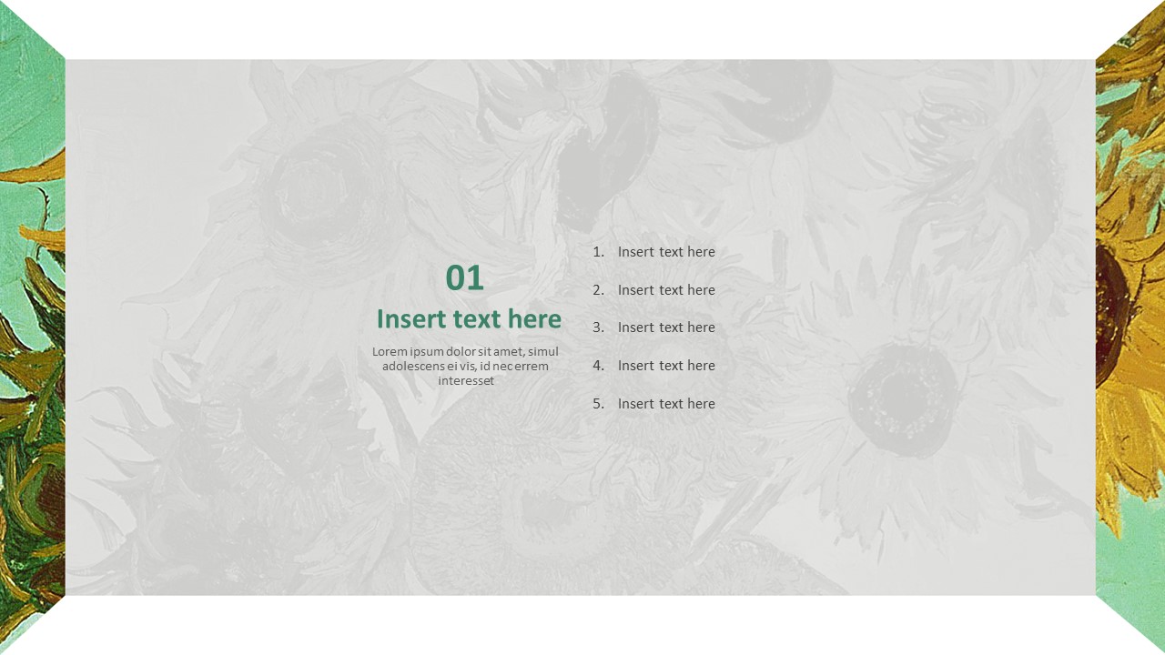 Vincent Van Gogh \"Sunflowers\" - Free Presentation Templates_03