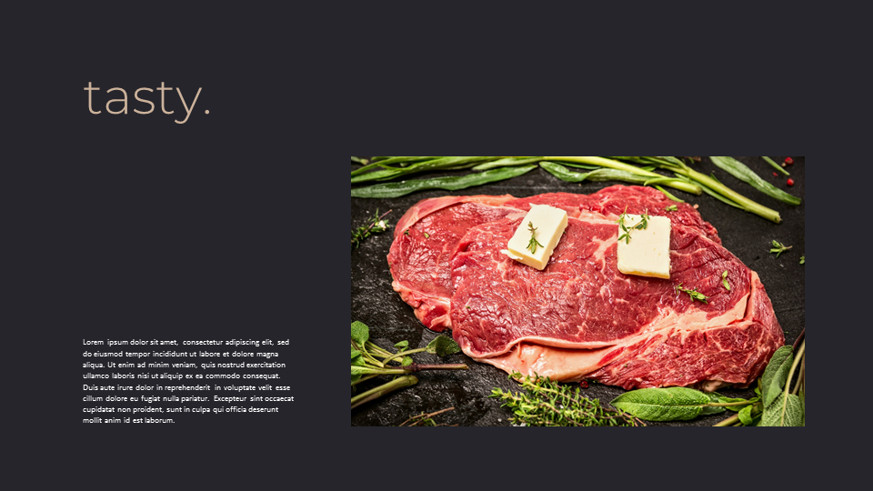 Meat Salmon Restaurant Google Presentation Slides
