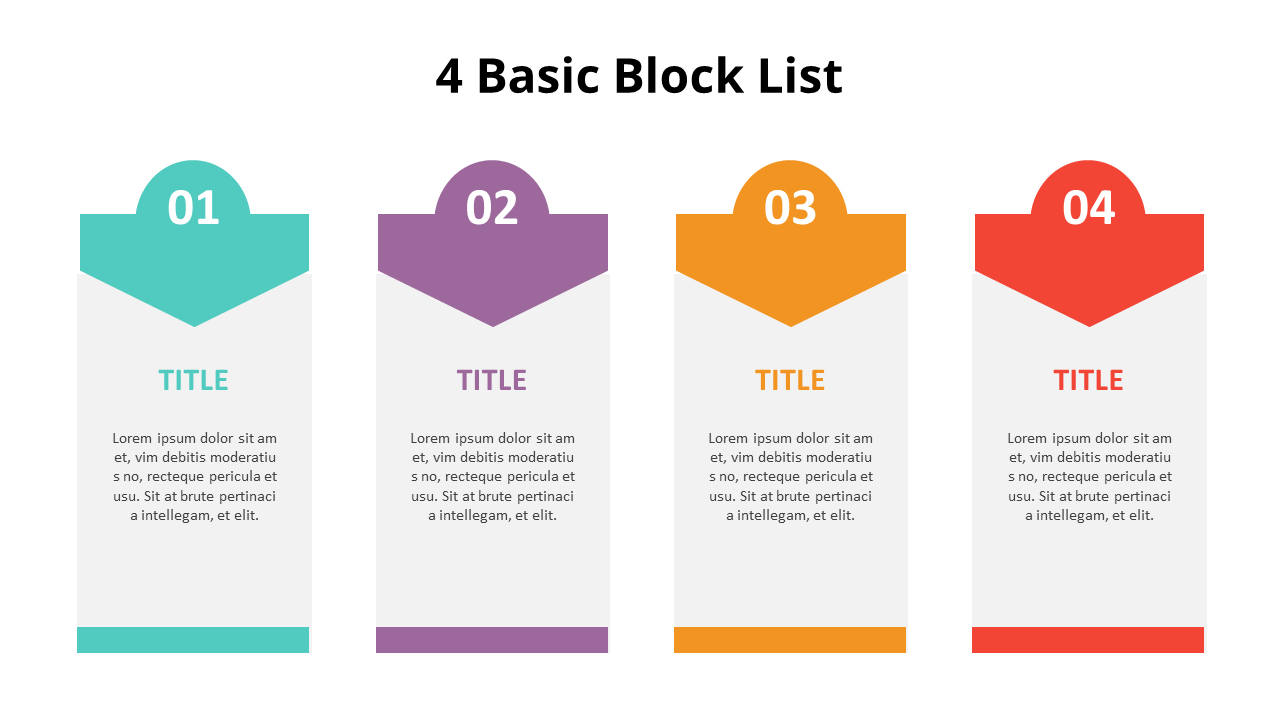 4 Steps Process List Diagram