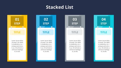 4 Steps Process List Diagram