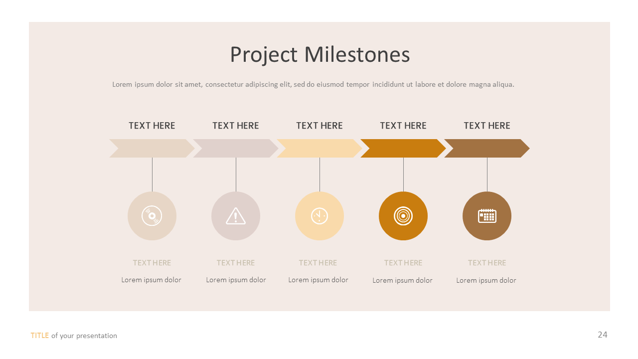 プロジェクトのマイルストーン PPTスライドデッキ