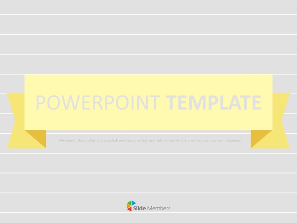Free Powerpoint Template - Lemon-colored Titles on Gray Notes_01
