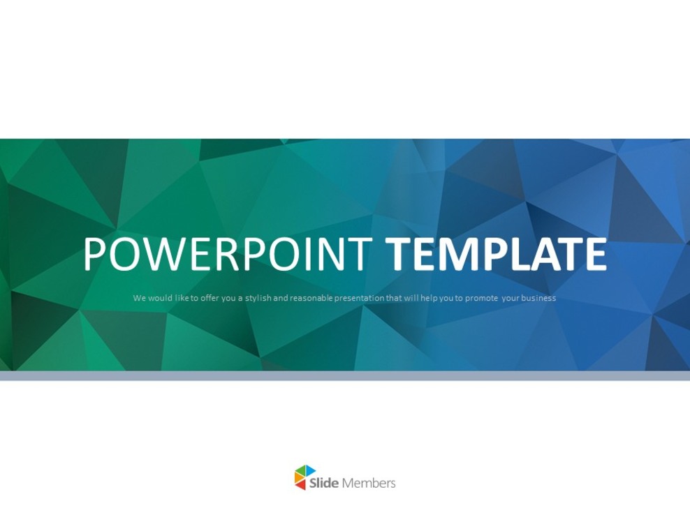 Free PPT Sample - Dark Green and Dark Blue Triangle Pattern_01