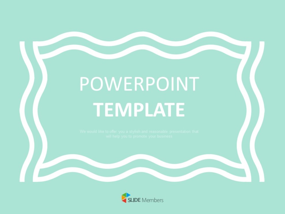 Two Wavy Lines on Mint Background Free PPT Template