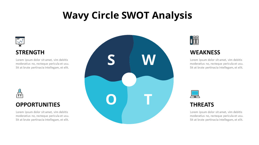 Kreis SWOT-Analysediagramm Animierte Folien_01