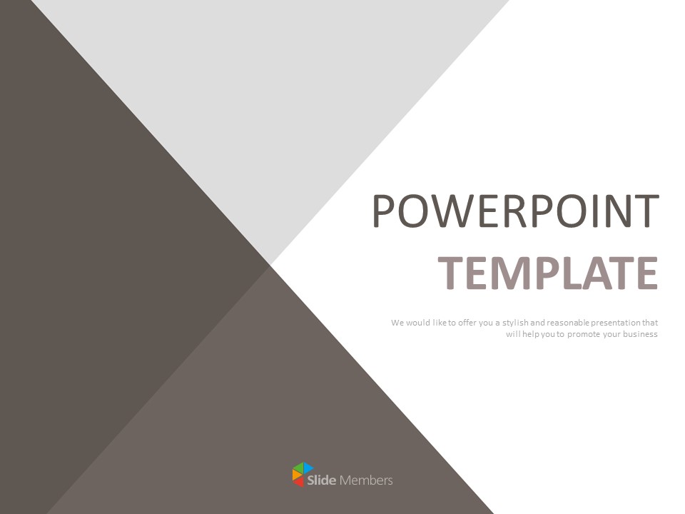 Free Powerpoint Template Triangle Border Gradated With Gray