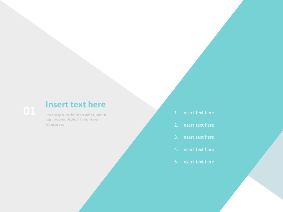 Modelli PowerPoint gratuiti - Turqouis linee diagonali con due triangoli grigi_03