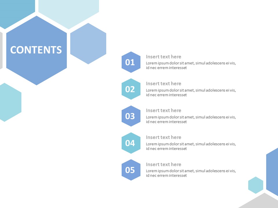 Download Gray Blue Hexagon Free Ppt Template