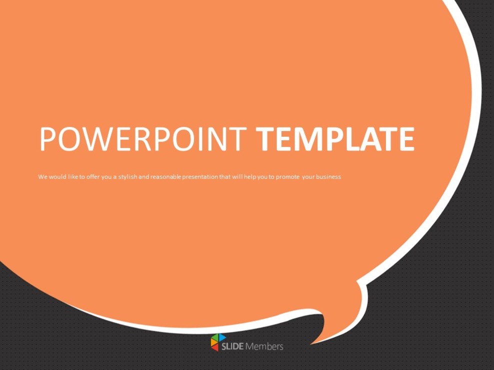 オレンジの吹き出し - 無料テンプレートのデザイン_01
