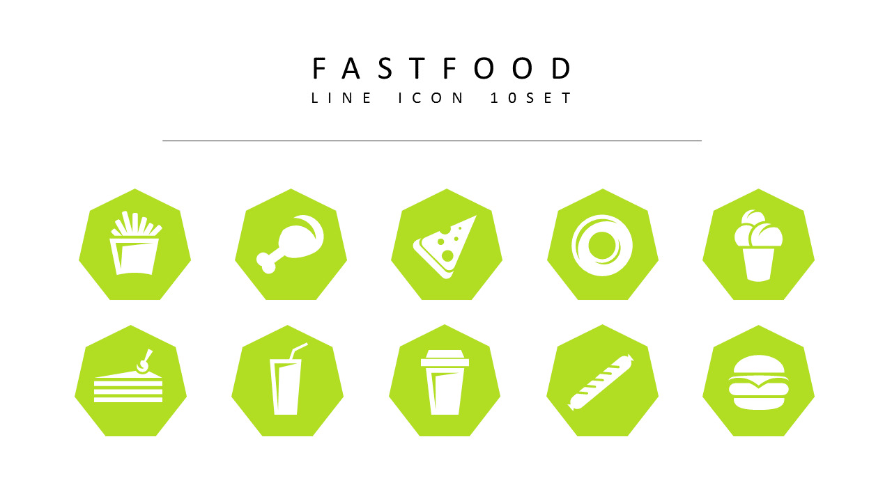 10ファーストフード アイコン ダイアグラム