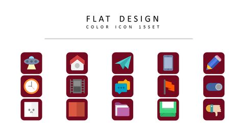 15 Set Flat Design Vector Icons|Diagram