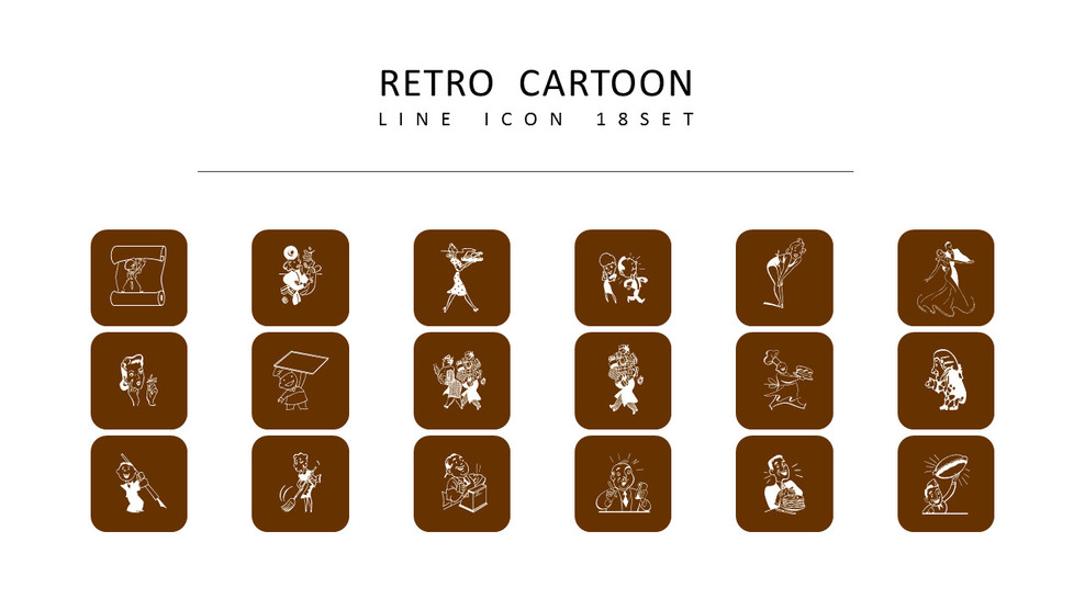 18复古卡通 矢量图标集_01
