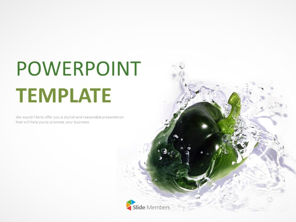 Free PPT Sample - Pepper Falling on the Water With White Background_01