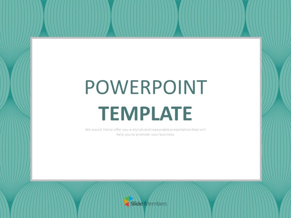 Free PPT Template - Turqoise Op Art Pattern_01