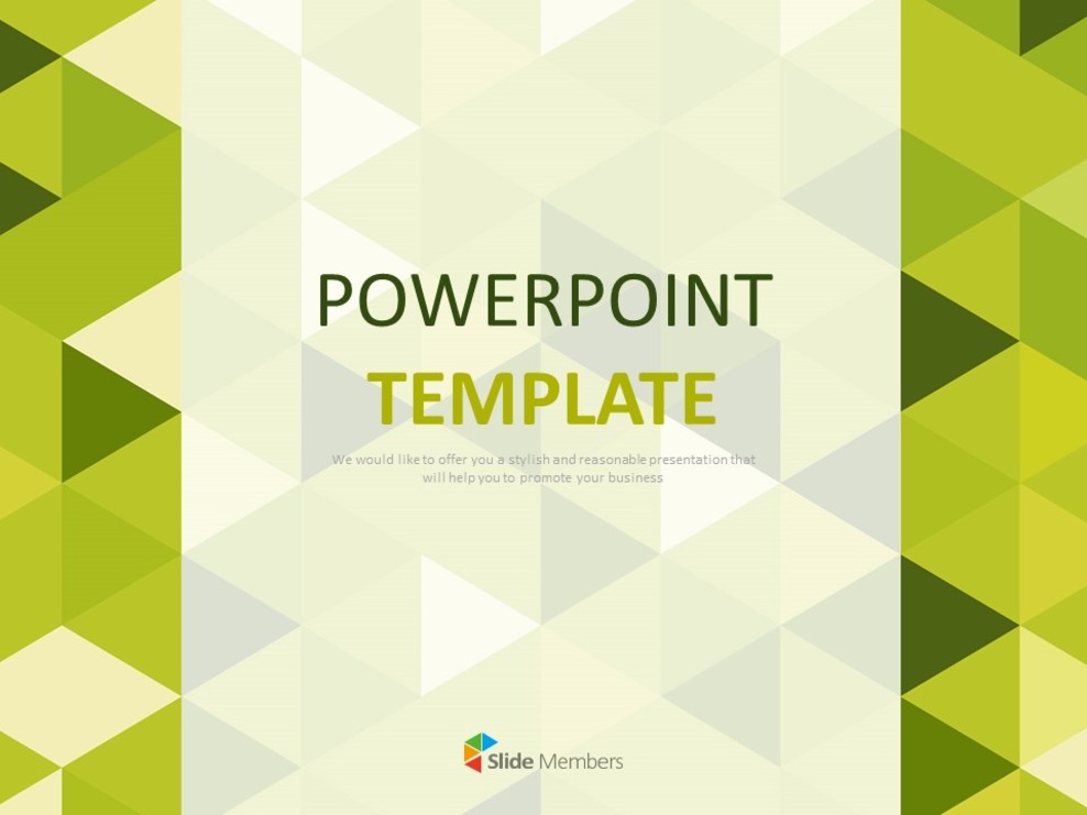 Yellow Green Sparkling Triangle - Free PPT Template_01