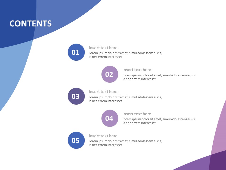 Example Powerpoint Bleu Modèle PowerPoint gratuit - Bleu et violet avec effet superposé