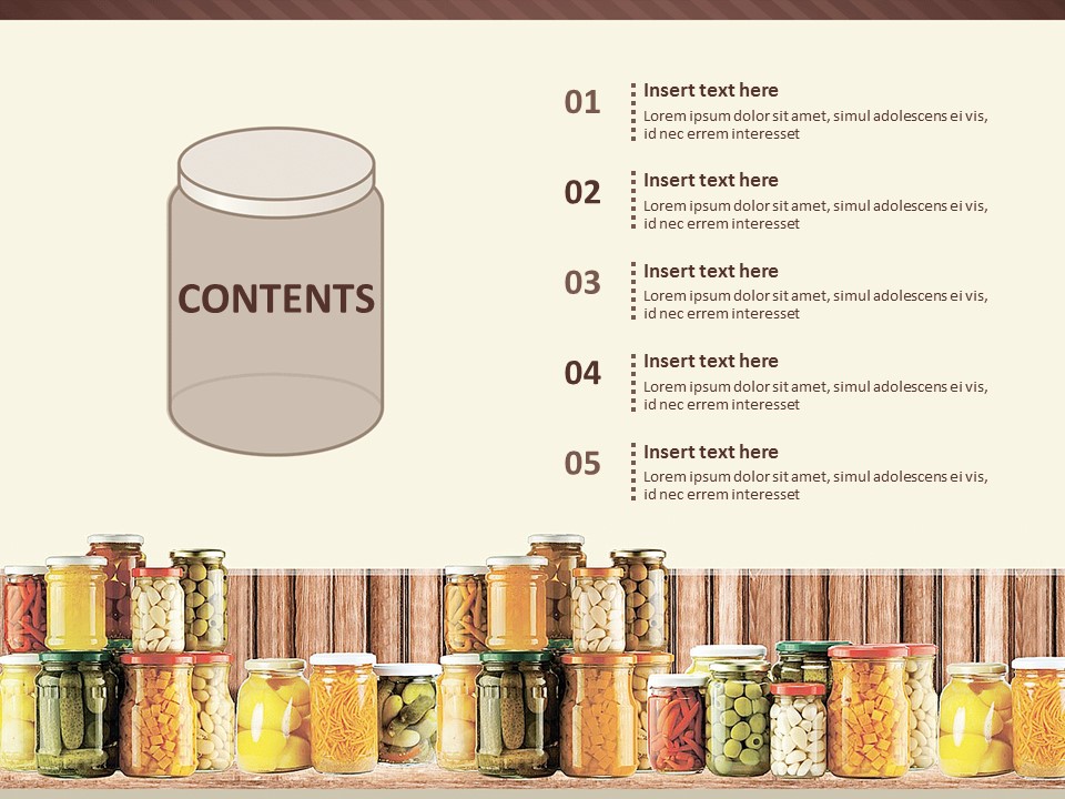 Free PPT Template Canned Foodstuffs