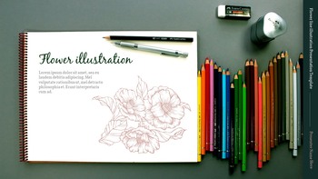 Blumenlinienillustration Aktionsplan PPT_16