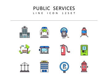 Public Services Icons Set