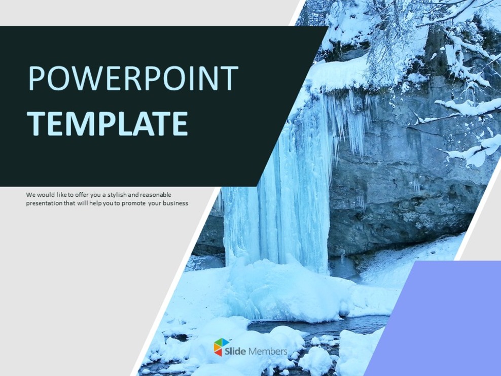 無料PowerPointのテンプレートデザイン - 氷壁_01