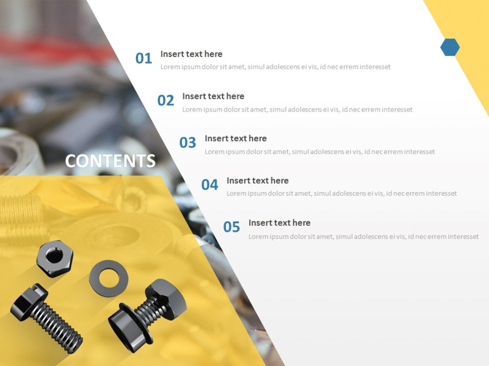 Kostenlose Präsentationsvorlagen - Schraube und Bolzen