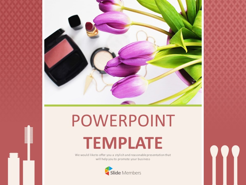 Free Template Design - Make-up and Flowers_01