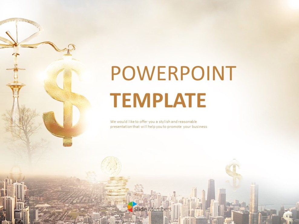 無料のPowerPointテンプレート - 都市と金融_01