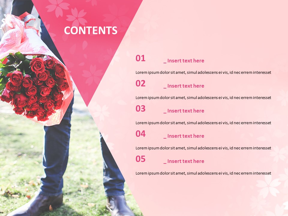 A Red Bouquet of Roses - Free Powerpoint Templates Design