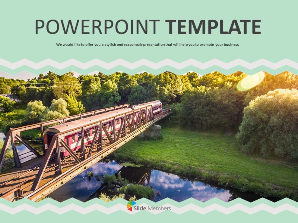 Zug-Reise - Kostenloses Powerpoint Templates Design_01