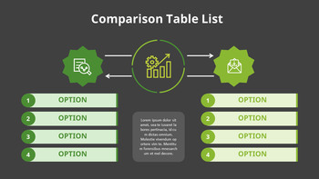 Comparison List Diagram|Relationship