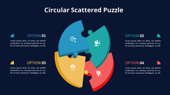 4 Pieces Jigsaw Puzzle Design Diagram Animation Templates_14