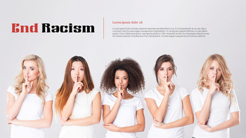 对种族主义说不 简单的PowerPoint模板设计_04