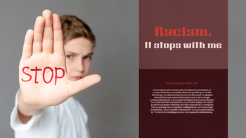 对种族主义说不 简单的PowerPoint模板设计_06