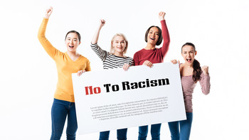 对种族主义说不 简单的PowerPoint模板设计_15