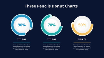 Diapositivas animadas del gráfico del gráfico de rosquilla de progreso de tres pasos_10