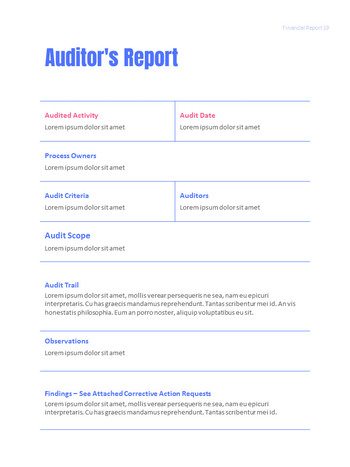 Rapport annuel d\