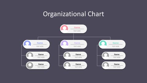 Name Card Organizational Chart PowerPoint Slide|Single