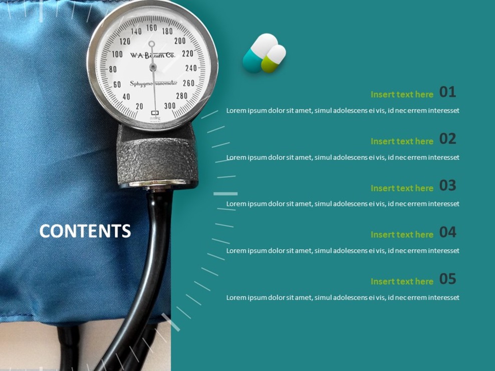 Blood Pressure Gauge Free PPT Template