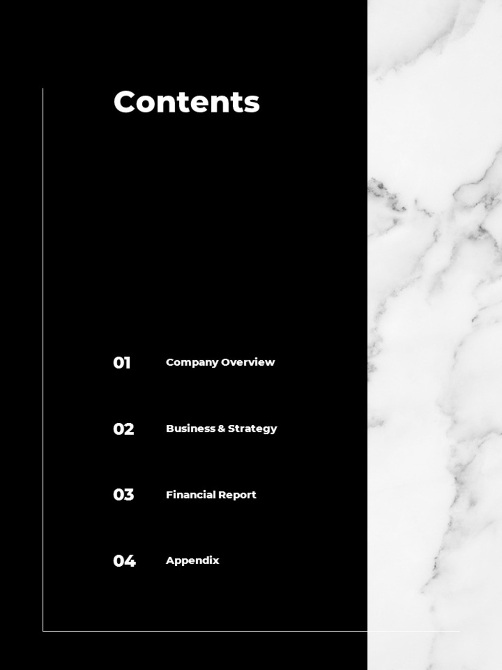 大理石の背景デザイン年次報告書 Googleプレゼンテーションテンプレート ビジネス スライド