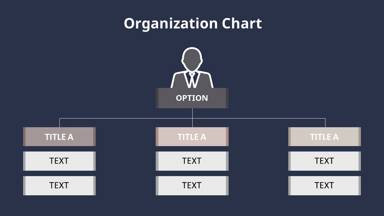 Icon Organization Chart Animated Slides|Hierarchy|Diagram